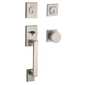 Baldwin Reserve - La Jolla Handleset with Contemporary Door Knob with Contemporary Square Rose