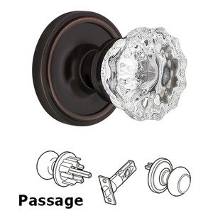 Nostalgic Warehouse - Classic Rosette with Crystal Glass Door Knob