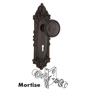 Nostalgic Warehouse - Complete Mortise Lockset - Victorian Plate with Craftsman Knob