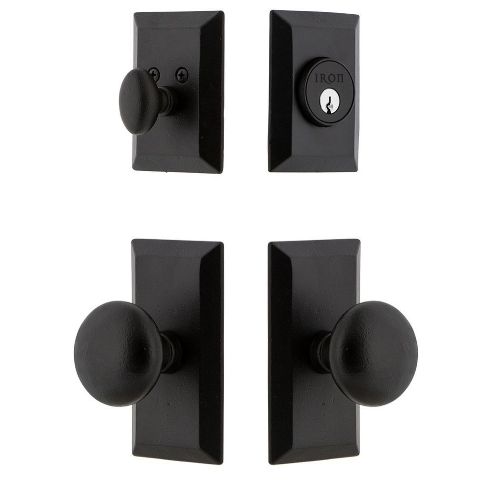Vale Plate Combo Pack Keep Knob in Black Iron