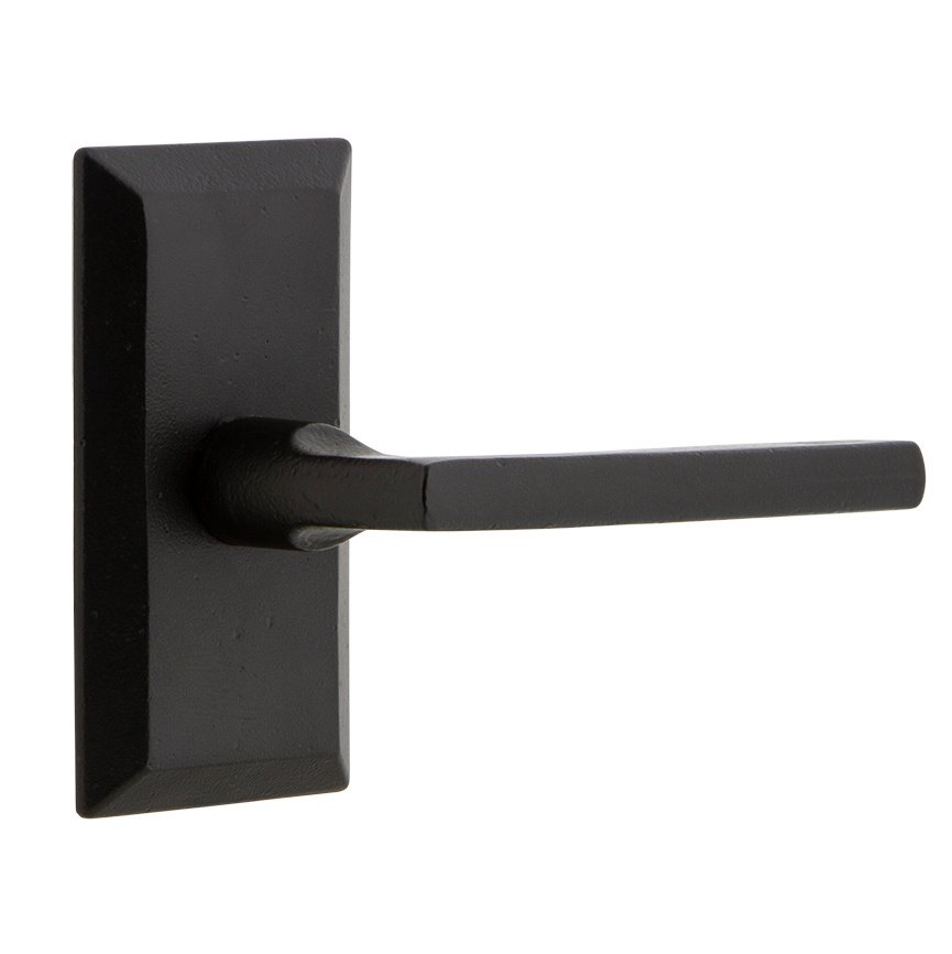 Privacy Vale Plate with Right Handed Dirk Lever in Black Iron