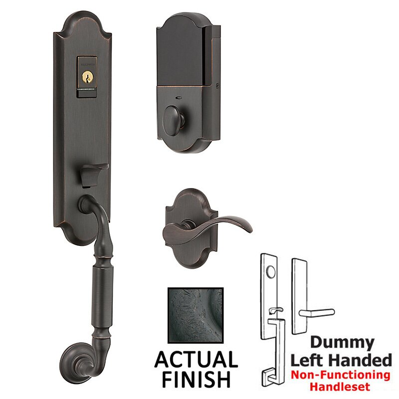 Evolved Full Dummy Handleset With Left Handed Interior Lever in Distressed Oil Rubbed Bronze