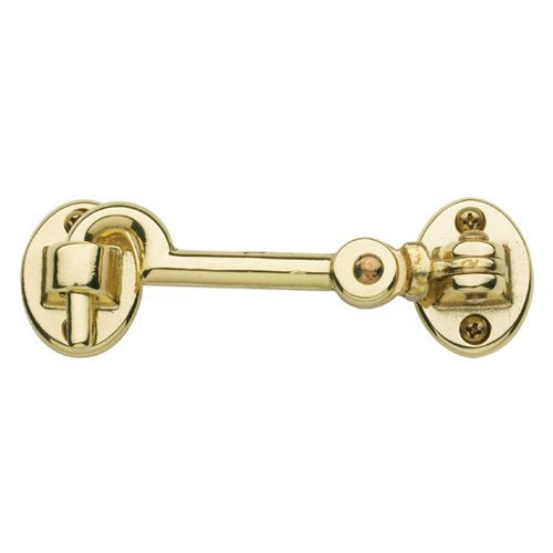 3 1/2" Swivel Type Cabin Door Hook in Polished Brass