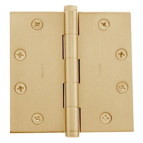 4 1/2" x 4 1/2" Square Corner Door Hinge in PVD Lifetime Satin Brass (Sold Individually)