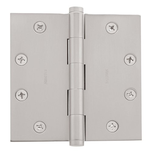 4 1/2" x 4 1/2" Square Corner Door Hinge with Non Removable Pin in Lifetime PVD Satin Nickel (Sold Individually)