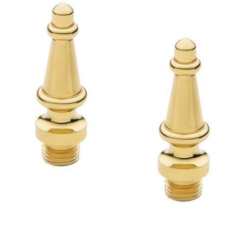 Steeple Tip Door Hinge Finial for Square Hinges (Sold as a Pair) in Unlacquered Brass