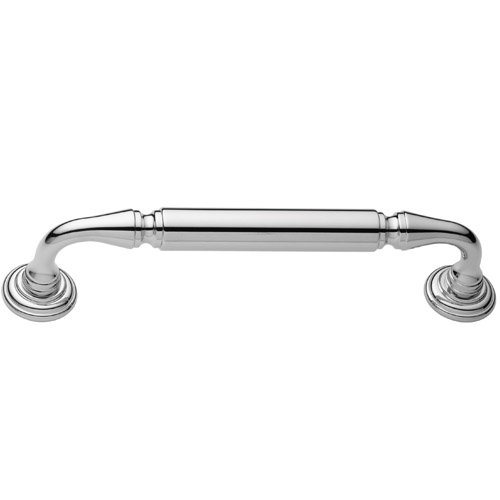 10" Centers Richmond Surface Mounted Door Pull with Rosettes in Polished Chrome