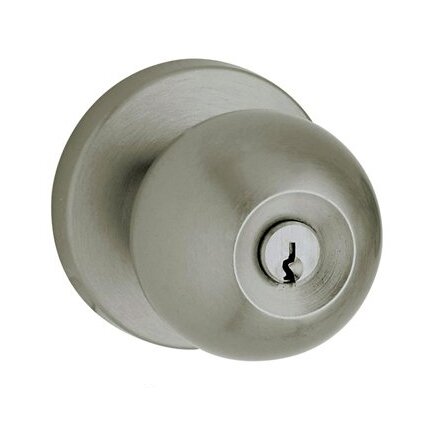 Keyed Entry Door Knob with Rose in PVD Graphite Nickel