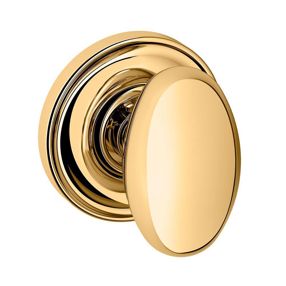 Single Dummy Door Knob with Classic Rose in Lifetime PVD Polished Brass