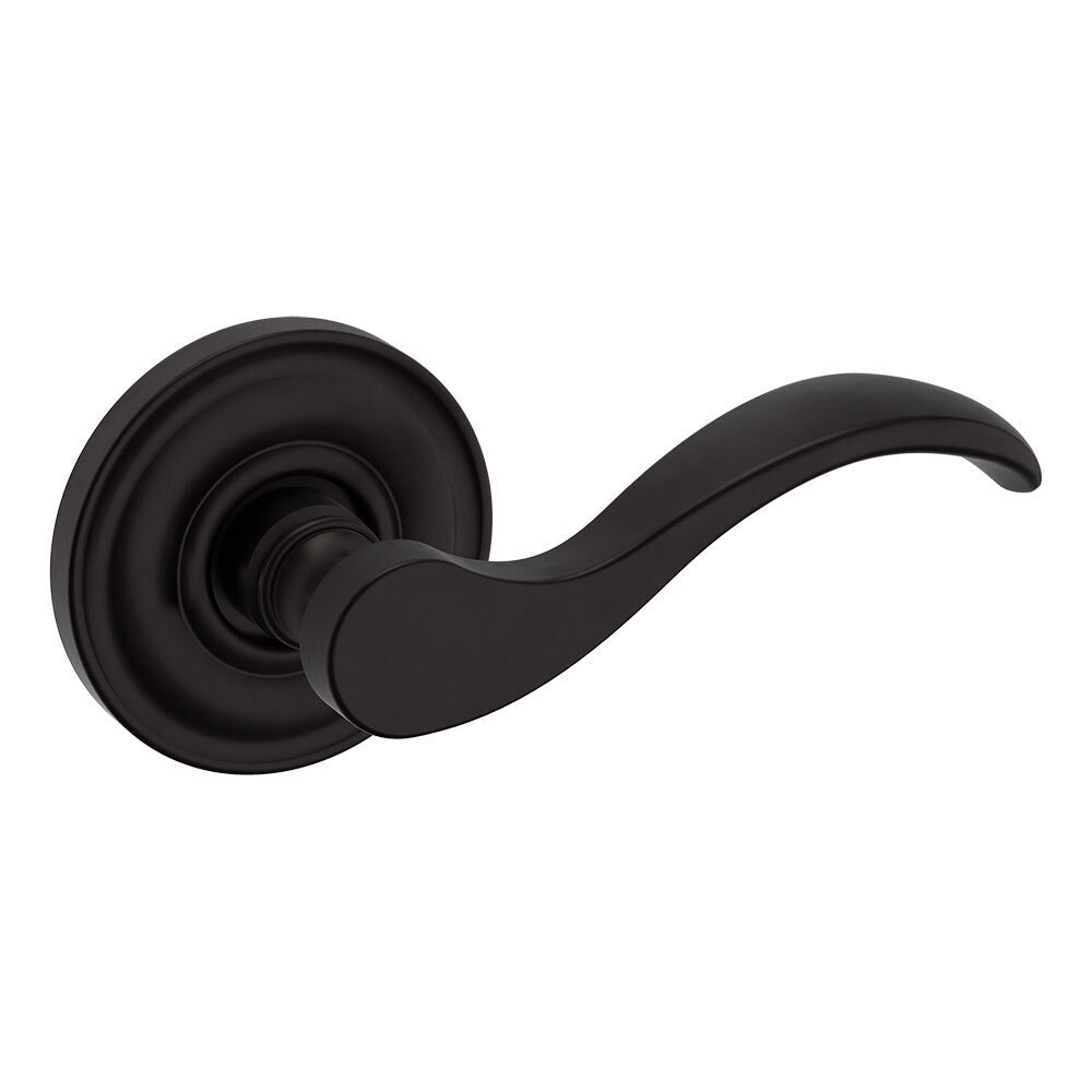 Passage Door Lever with Classic Rose in Oil Rubbed Bronze