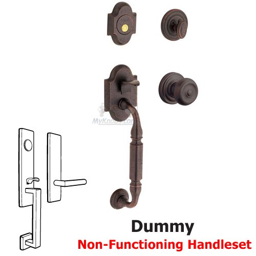 Sectional Full Dummy Handleset with Colonial Knob in Distressed Venetian Bronze