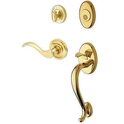 Sectional Right Handed Full Dummy Handleset with Wave Lever in Unlacquered Brass