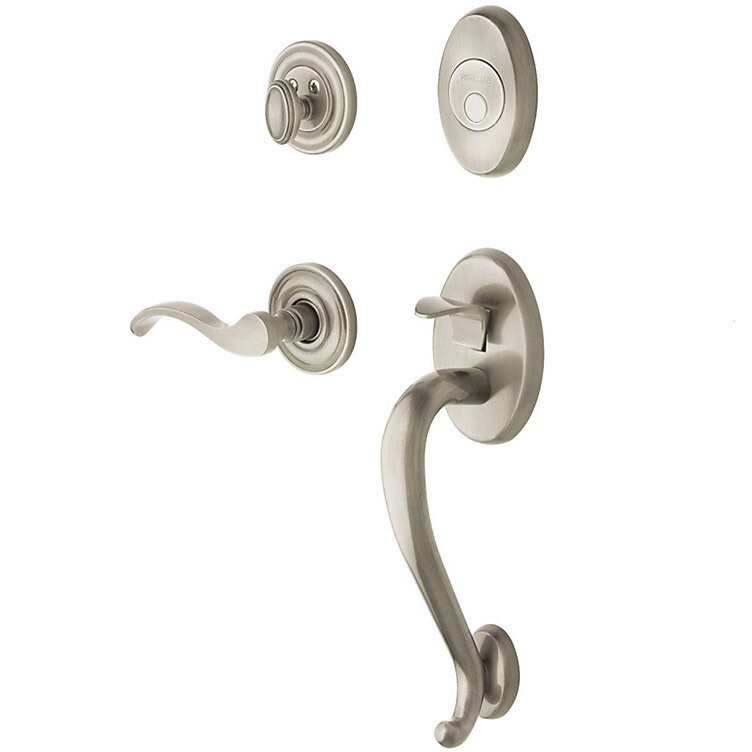 Sectional Right Handed Full Dummy Handleset with Wave Lever in Lifetime PVD Satin Nickel
