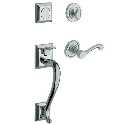 Sectional Left Handed Full Dummy Handleset with Classic Lever in Polished Chrome