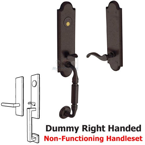 Escutcheon Right Handed Full Dummy Handleset with Wave Lever in Distressed Venetian Bronze