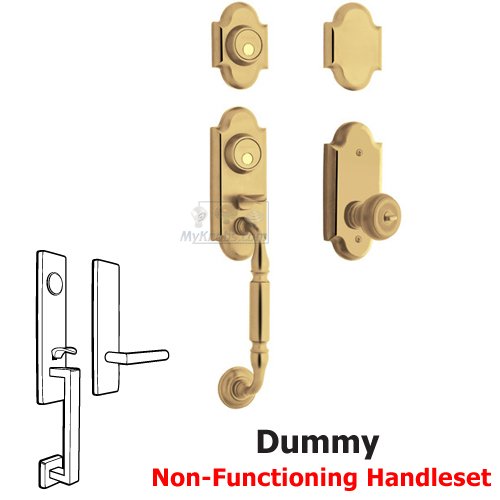 Two Point Full Dummy Handleset with Colonial Knob in Unlacquered Brass