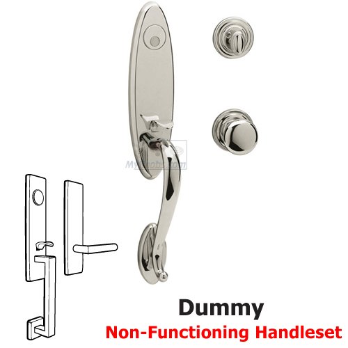 Escutcheon Full Dummy Handleset with Classic Knob in Lifetime PVD Polished Nickel