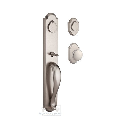 Double Cylinder Handleset with Arch Knob in White Bronze