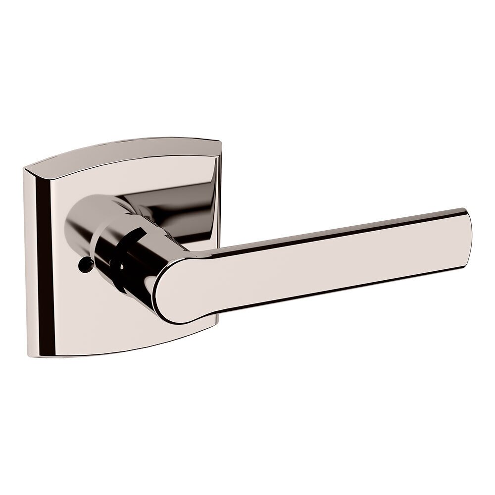 Privacy Soho Door Lever with Soho Rose in Lifetime Pvd Polished Nickel