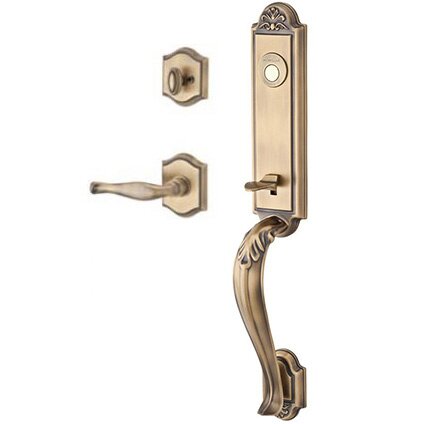 Right Handed Full Dummy Handleset with Decorative Lever in Matte Brass & Black