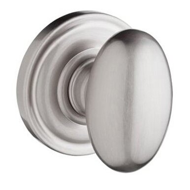 Full Dummy Door Knob with Traditional Round Rose in Satin Nickel