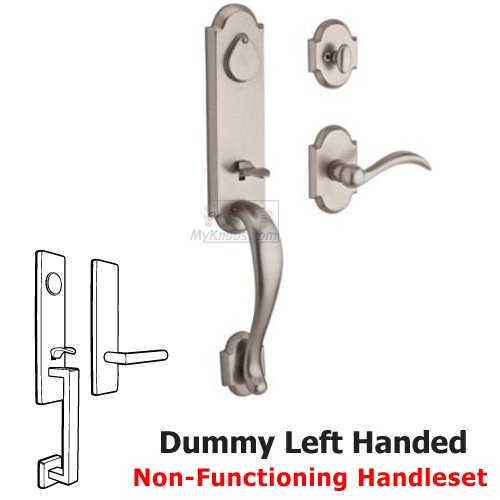 Left Handed Full Dummy Handleset with Arch Lever in White Bronze