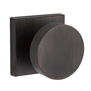 Single Dummy Contemporary Door Knob with Contemporary Square Rose in Venetian Bronze