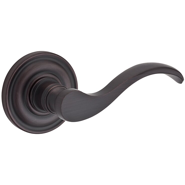 Right Handed Single Dummy Door Lever with Traditional Round Rose in Venetian Bronze