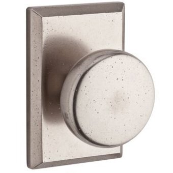 Single Dummy Door Knob with Square Rose in White Bronze