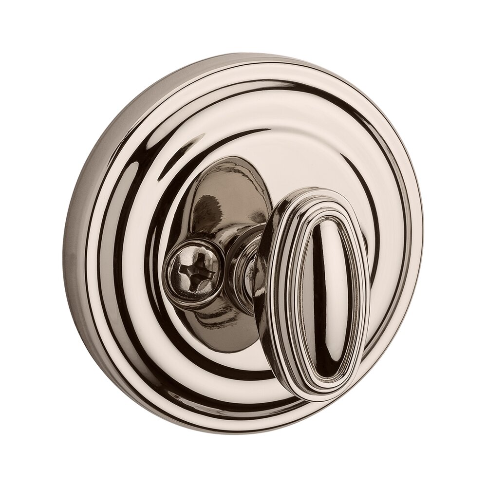 Patio (One-Sided) Traditional Round Deadbolt in Polished Nickel