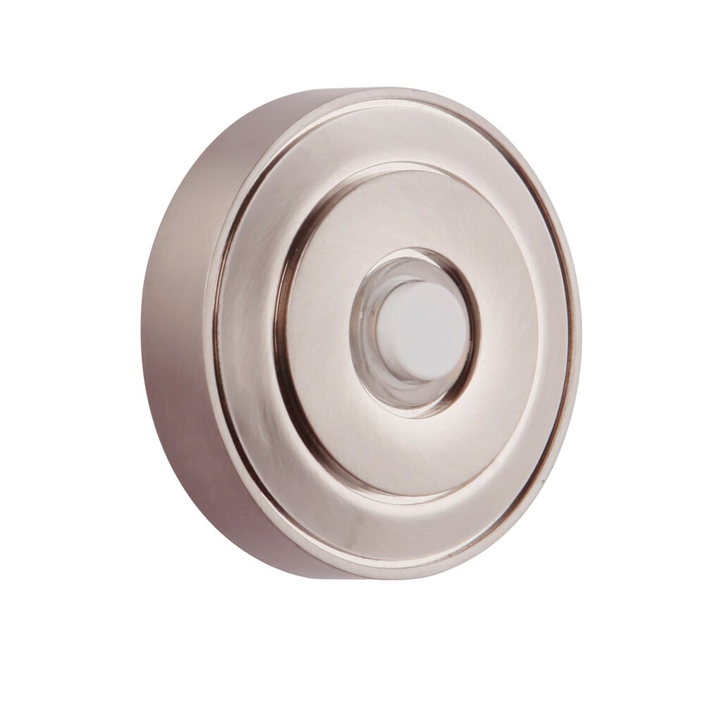 Surface Mount Lighted Push Button Door Bell With Round Led Halo Light In Brushed Polished Nickel
