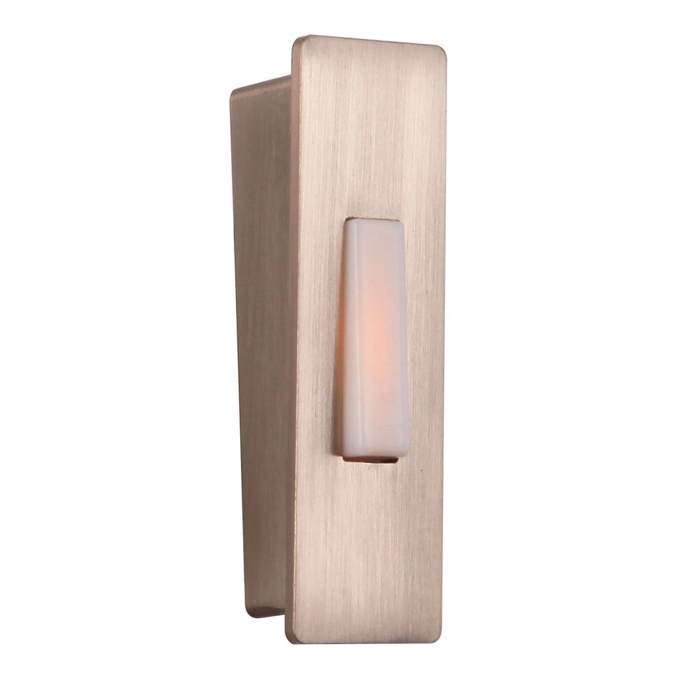 Wedged Surface Mount Lighted Push Button Door Bell In Brushed Polished Nickel