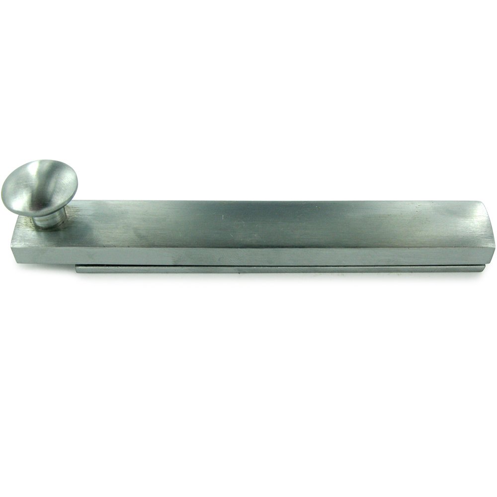 Solid Brass 4" Heavy Duty Surface Bolt with Concealed Screws in Brushed Chrome
