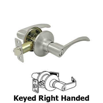Right Handed Claremont Lever Entry in Brushed Nickel