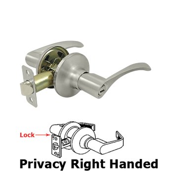 Right Handed Claremont Lever Privacy in Brushed Nickel