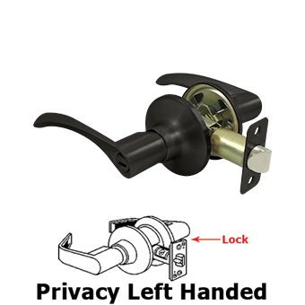 Left Handed Claremont Lever Privacy in Oil Rubbed Bronze