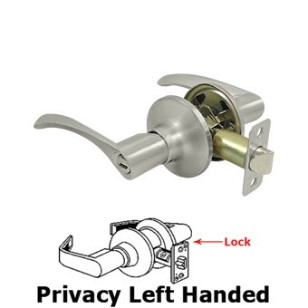 Left Handed Claremont Lever Privacy in Brushed Nickel