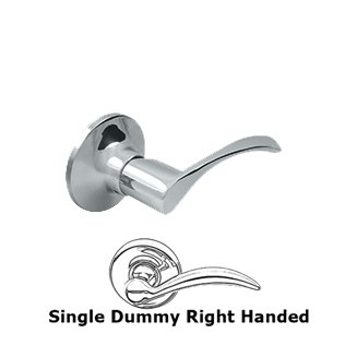 Right Handed Claremont Lever Dummy in Polished Chrome