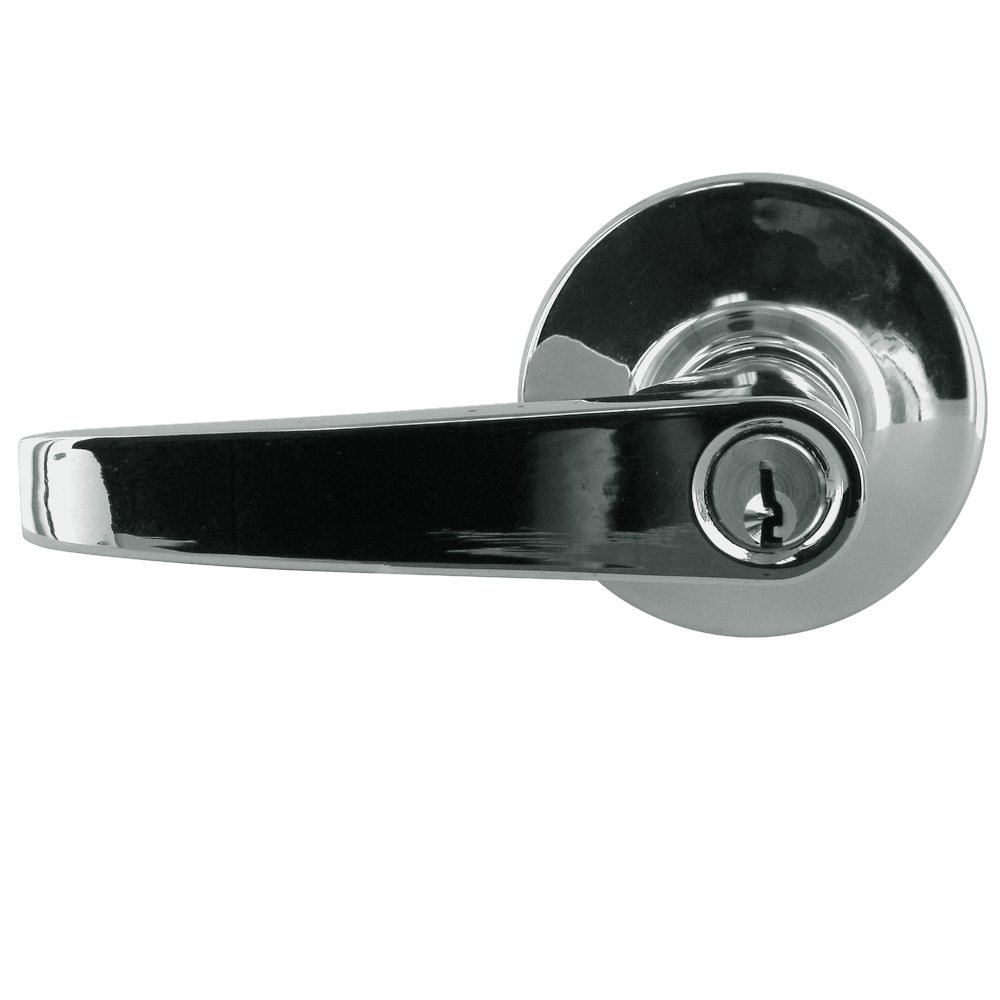 Keyed Entry Door Lever in Polished Chrome