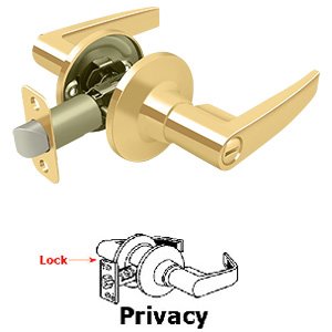 Morant Privacy Door Lever in PVD Brass