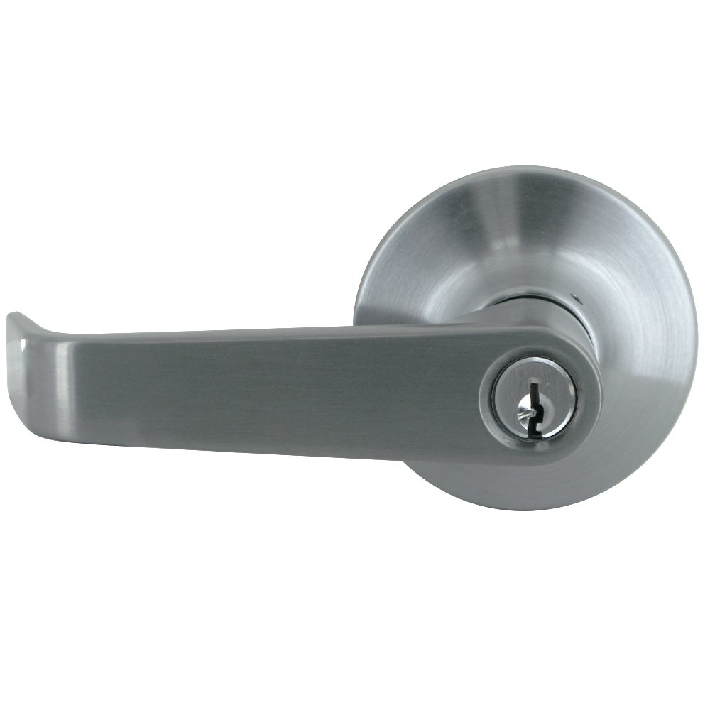 Keyed Entry Door Lever in Brushed Chrome