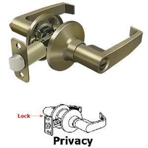Linstead Privacy Door Lever in Antique Brass