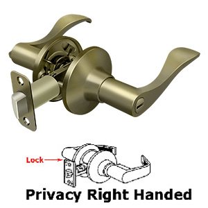 Savanna Right Handed Privacy Door Lever in Antique Brass