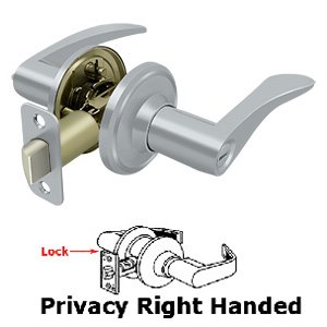 Trelawny Right Handed Privacy Door Lever in Brushed Chrome