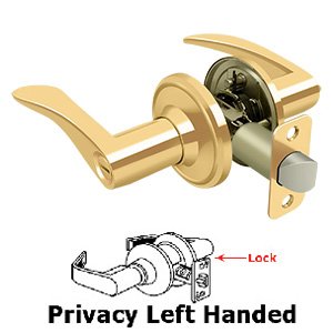 Trelawny Left Handed Privacy Door Lever in PVD Brass