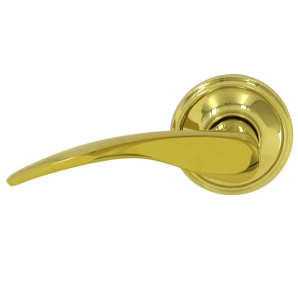Left Handed Single Dummy Door Lever in PVD Brass