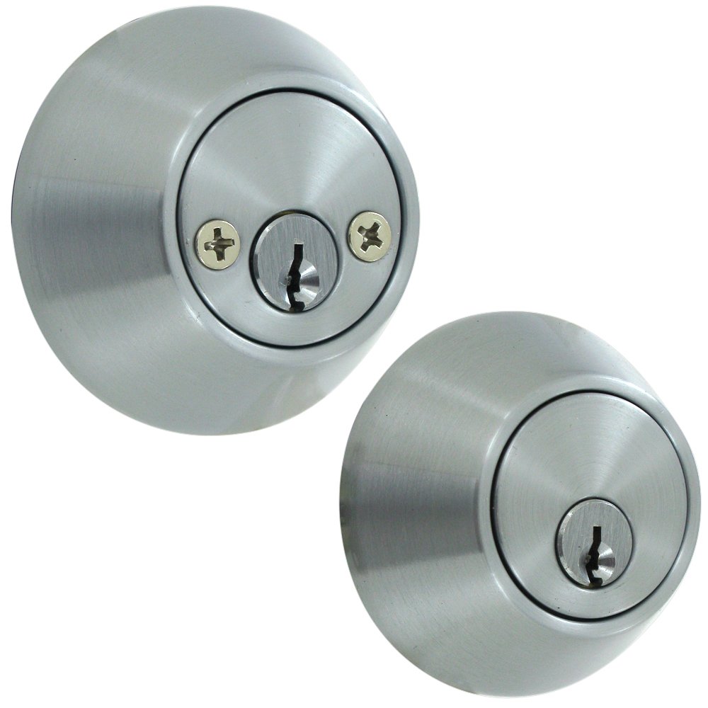 Heavy Duty Double Cylinder Deadbolt in Brushed Chrome