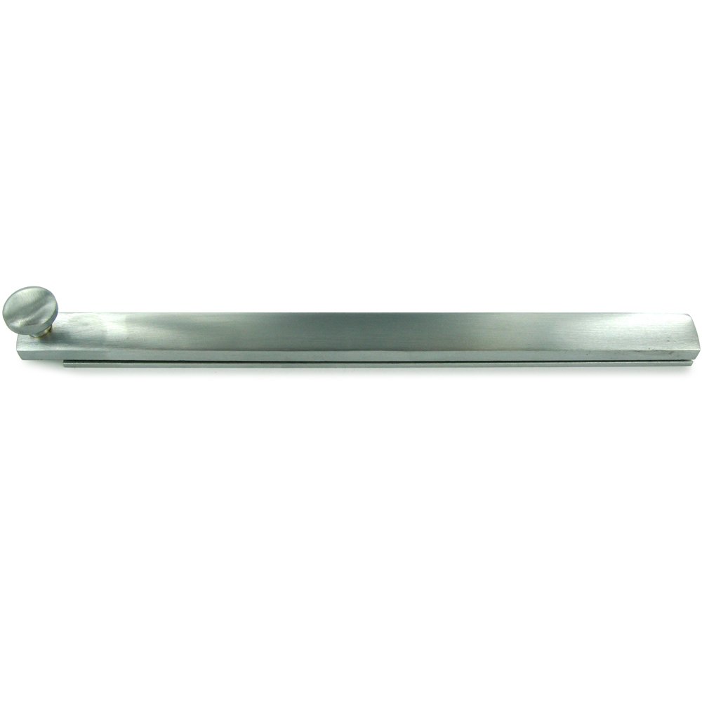 Solid Brass 8" Heavy Duty Surface Bolt with Concealed Screws in Brushed Chrome