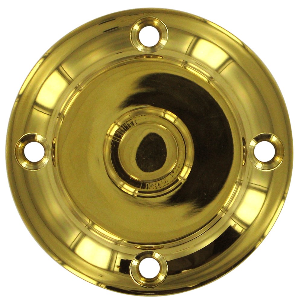 Solid Brass Round Contemporary Bell Button in PVD Brass