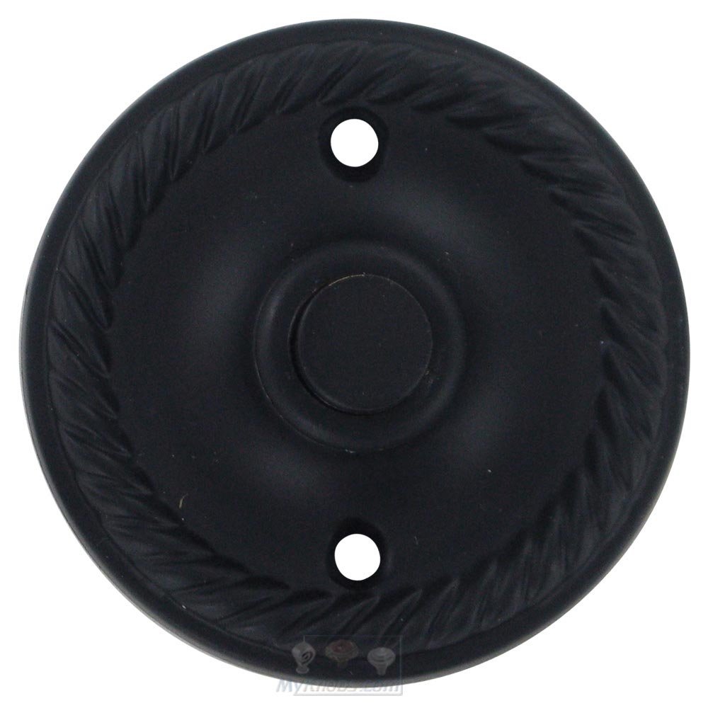 Solid Brass Round Rope Bell Button in Paint Black